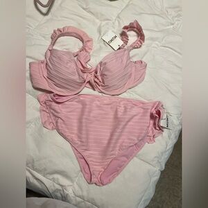 Show Me Your MuMu Pink Striped Bikini